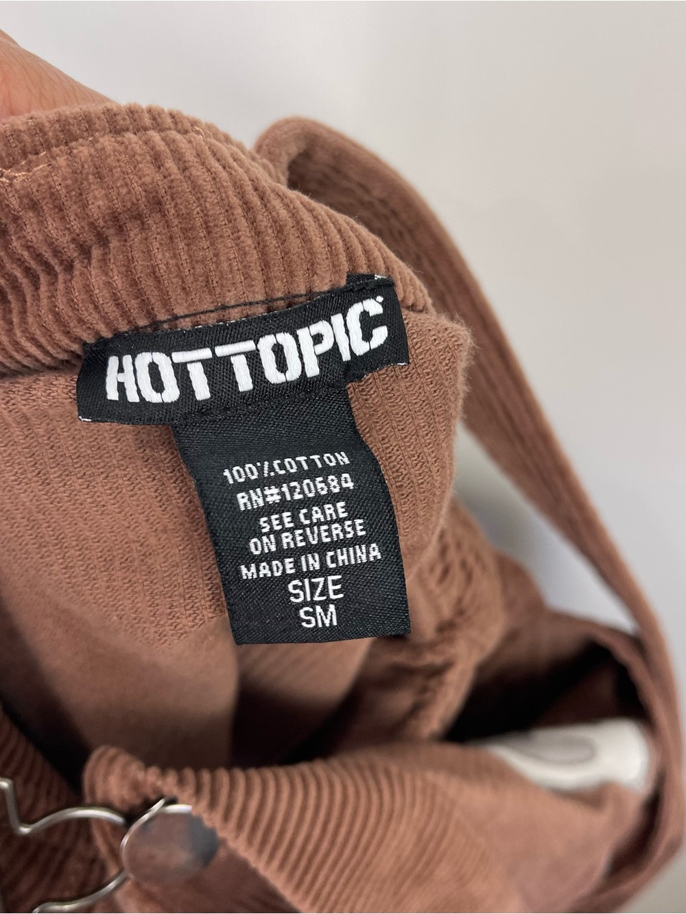 Hot Topic Teddy Bear Corduroy Overall Skirt Size Small Brown Grunge Emo Alt Girl - Picture 8 of 9
